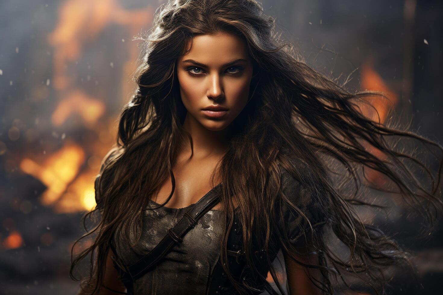 Fierce and Powerful Female Portrait photo