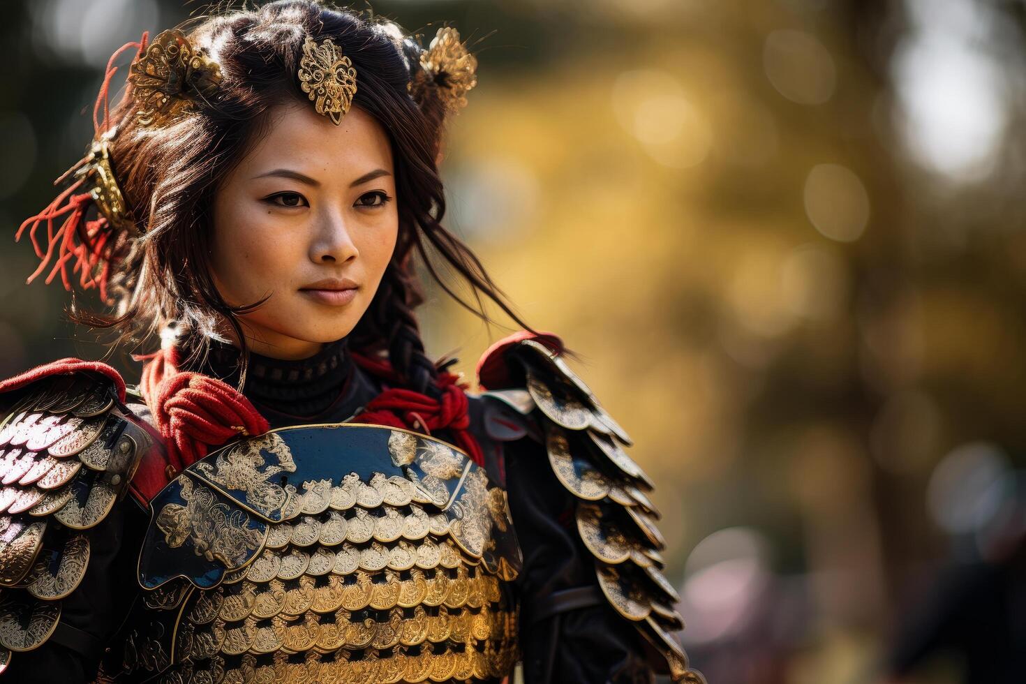 Elegant woman in traditional asian costume photo