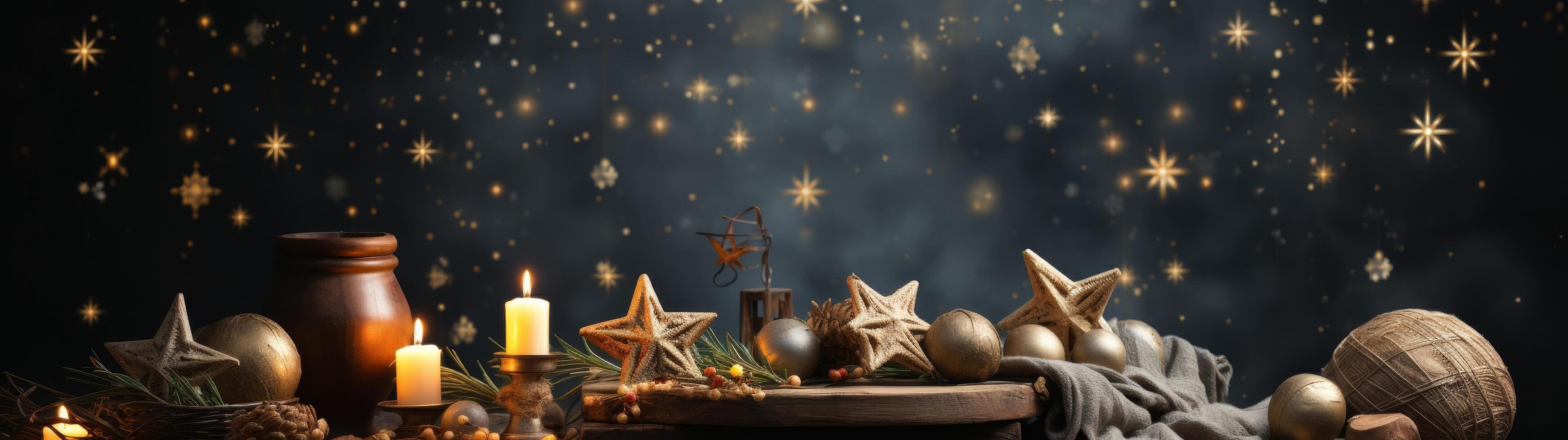 cozy christmas holiday decoration scene photo