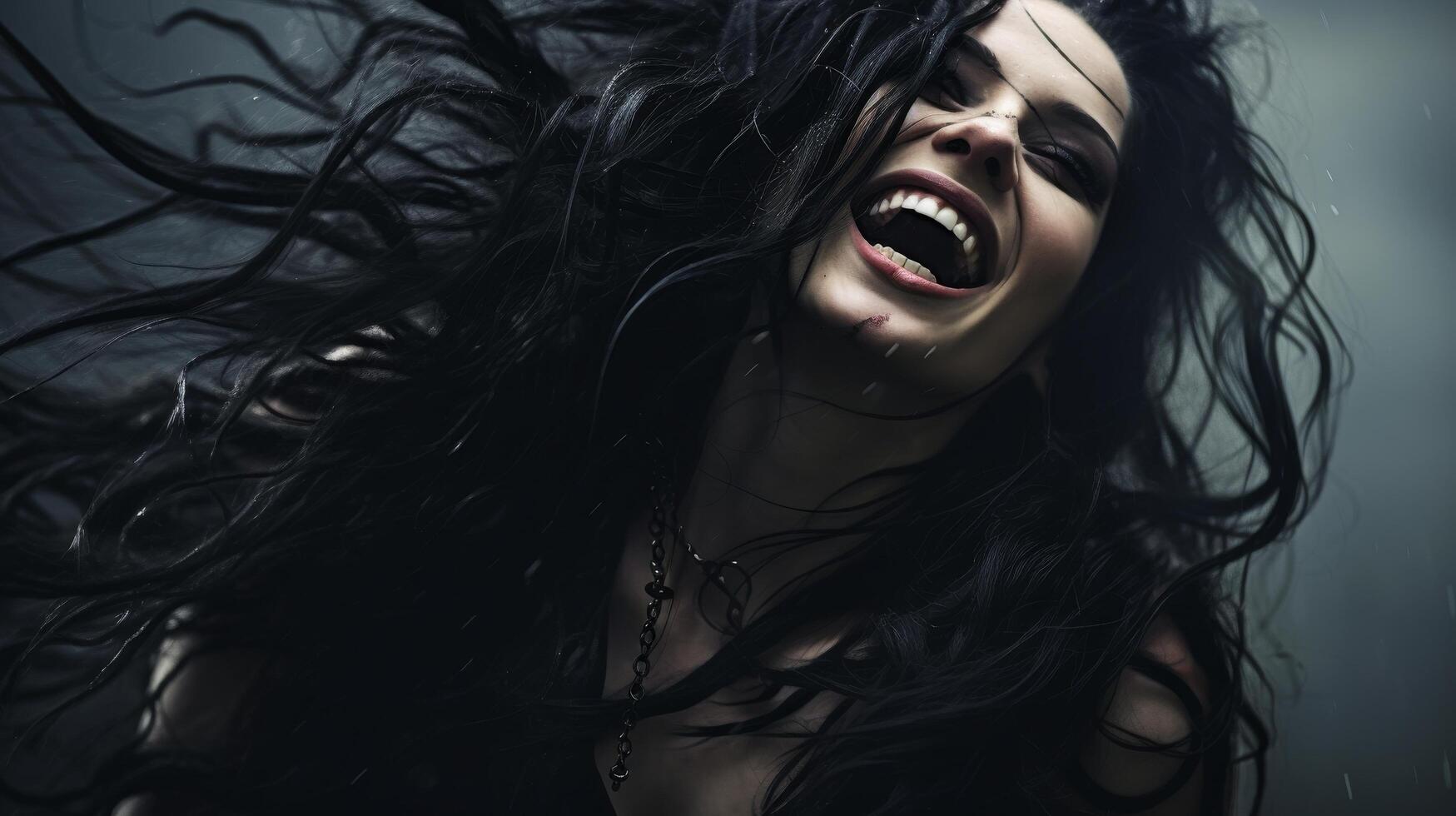 Intense emotion and dark expression photo