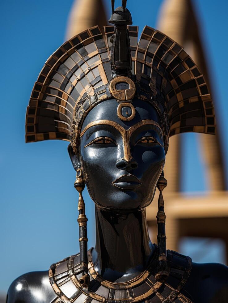 Ornate african tribal mask with intricate details photo