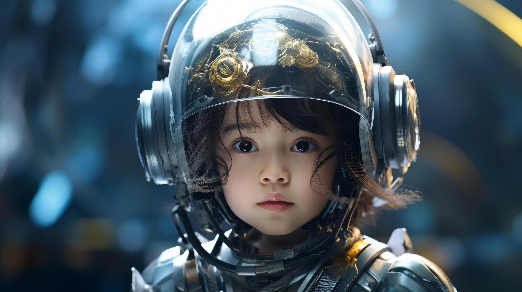 young astronaut in space suit photo