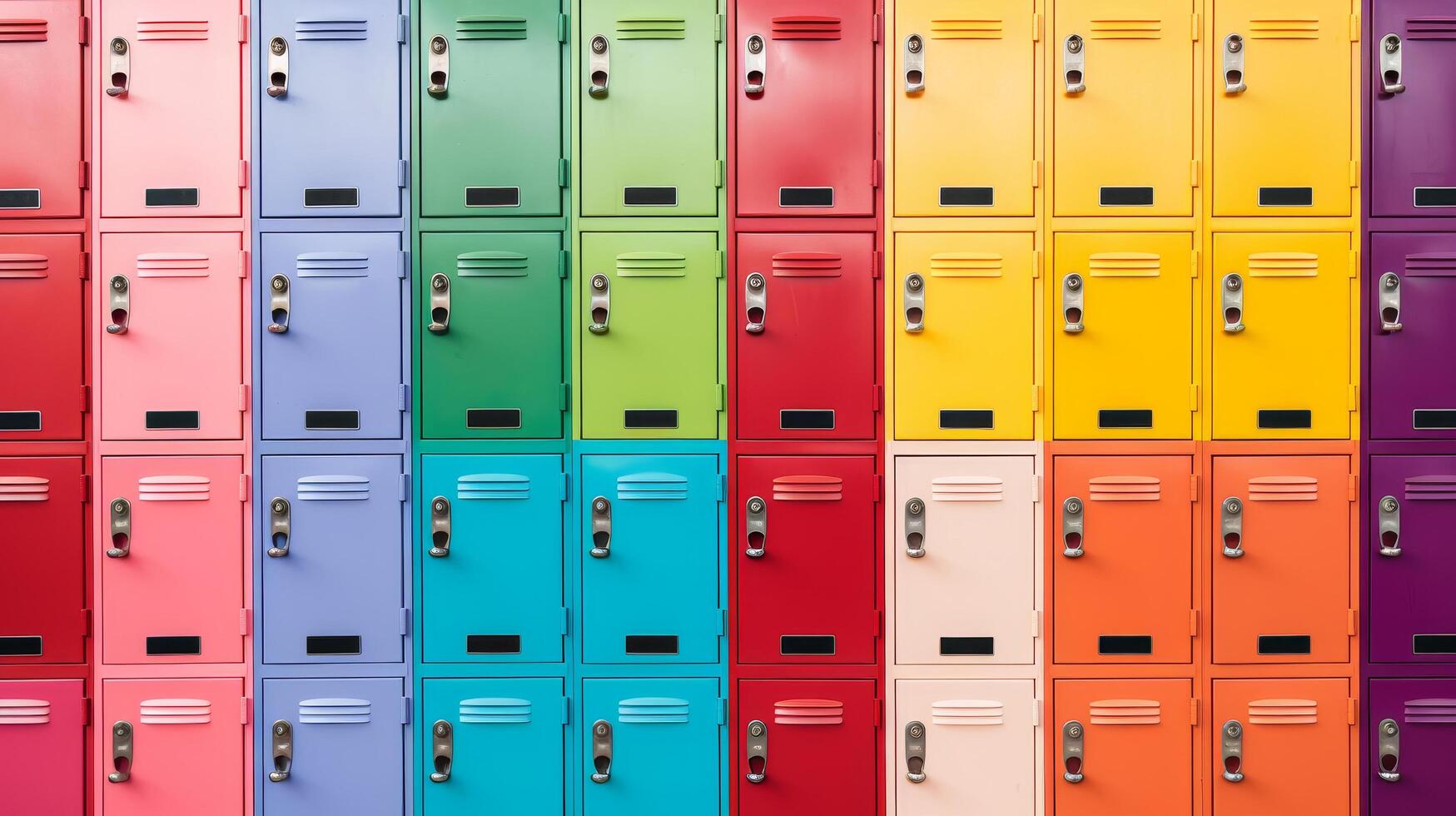 Colorful school lockers in a row photo