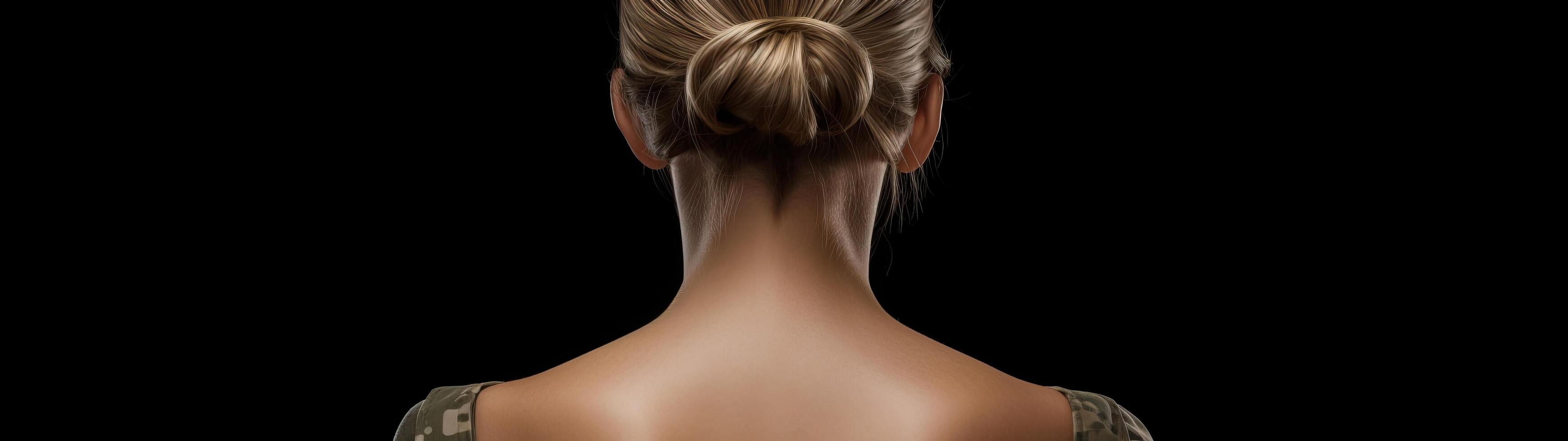 woman with elegant hairstyle photo