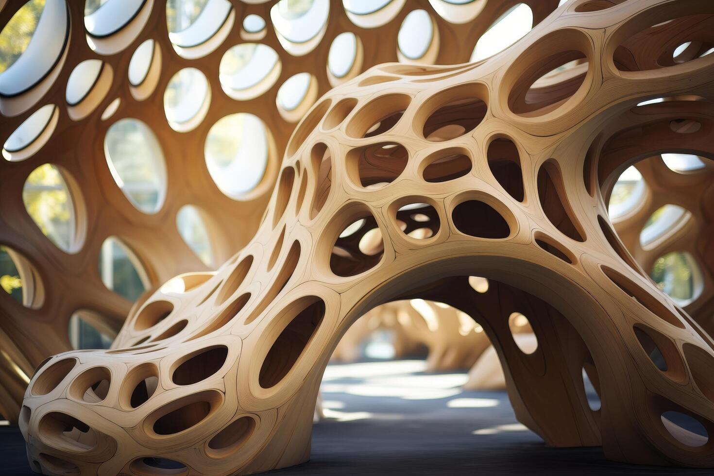 intricate wooden architectural structure photo