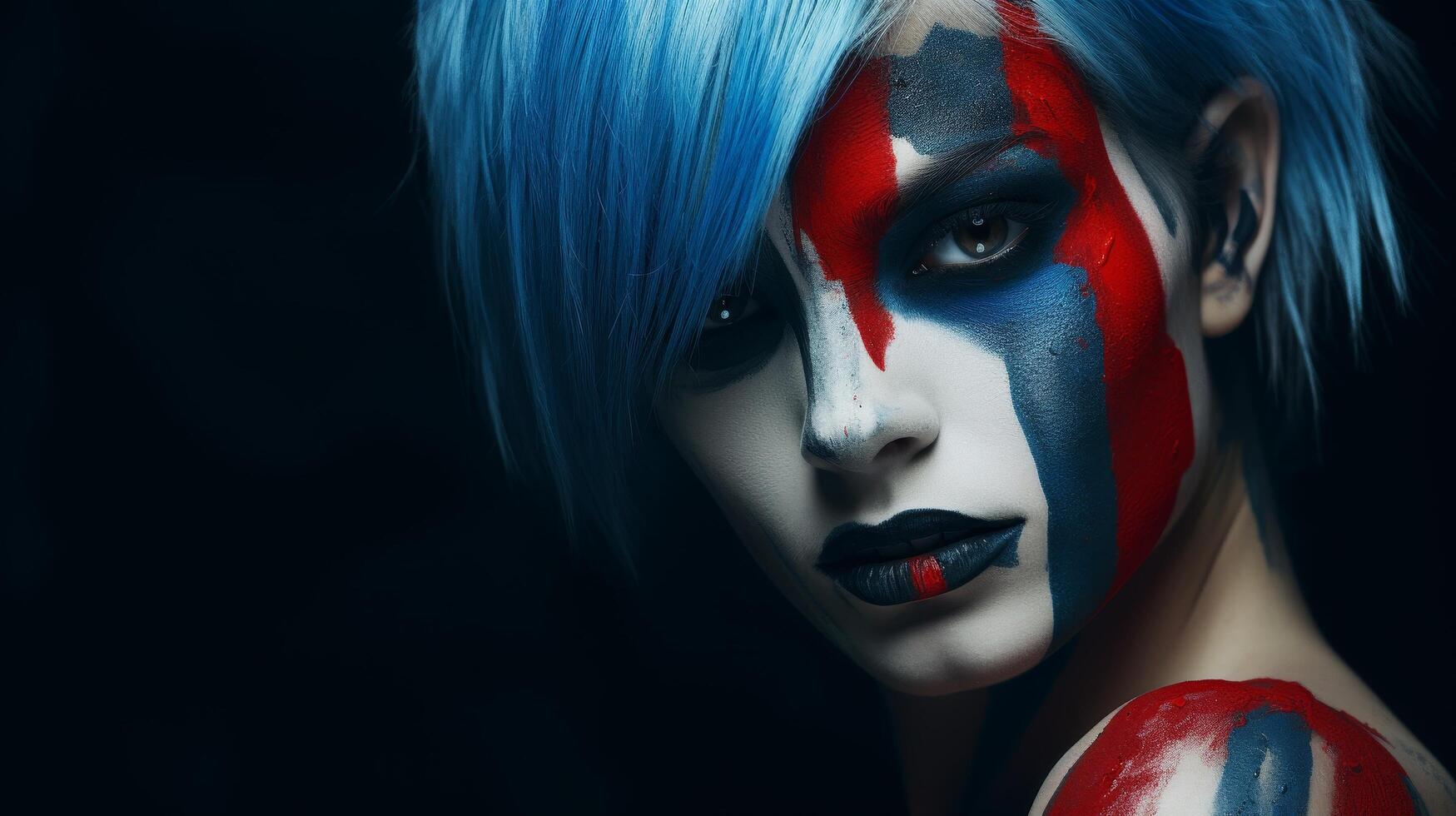 dramatic face paint portrait photo