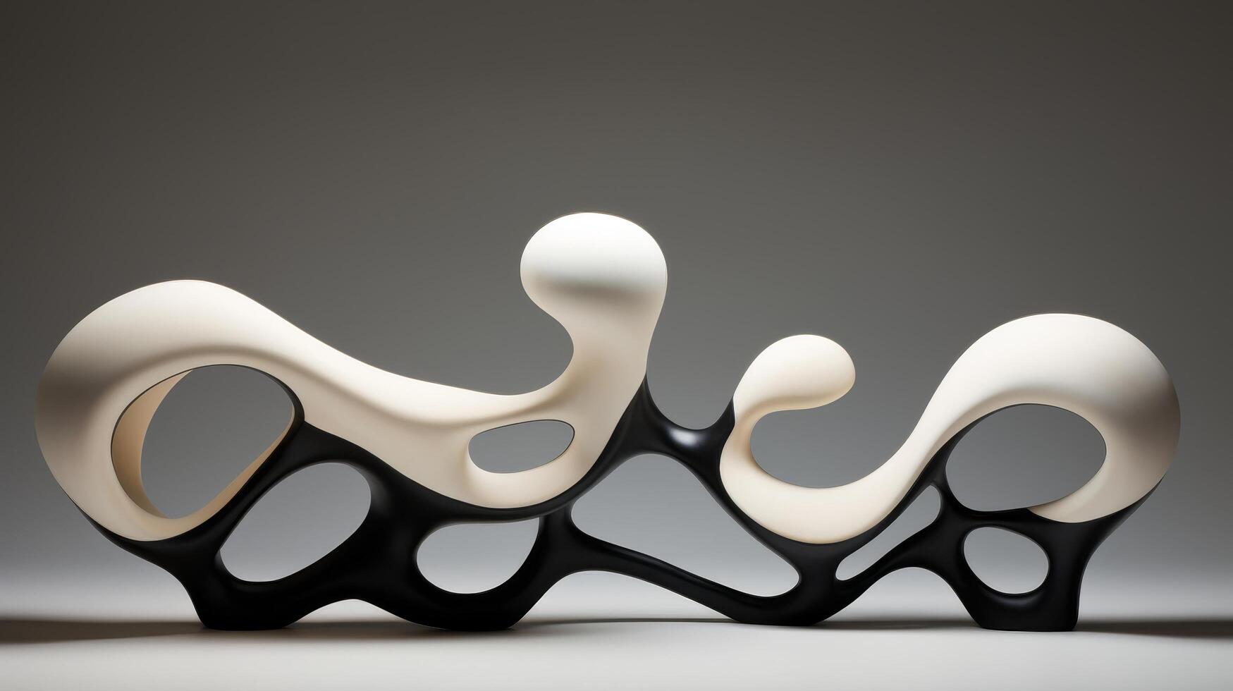 abstract modern sculpture with organic shapes photo