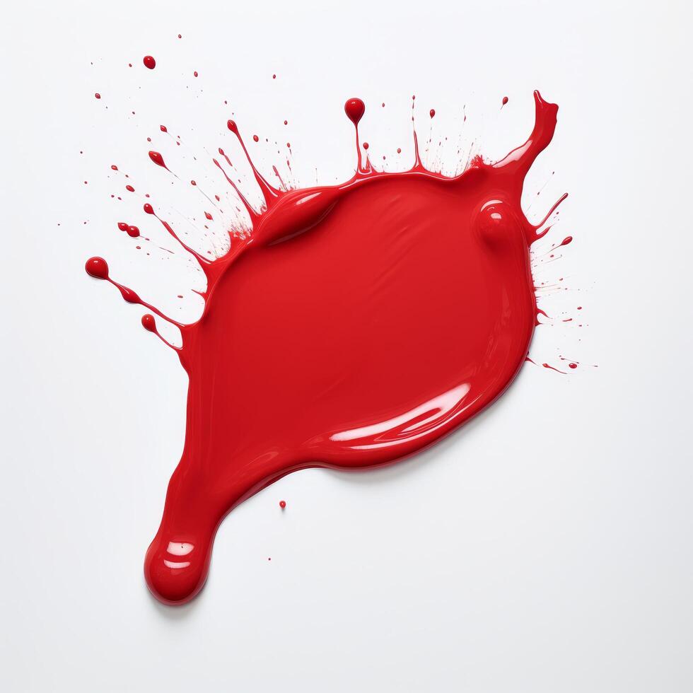 Red paint splash on white background photo
