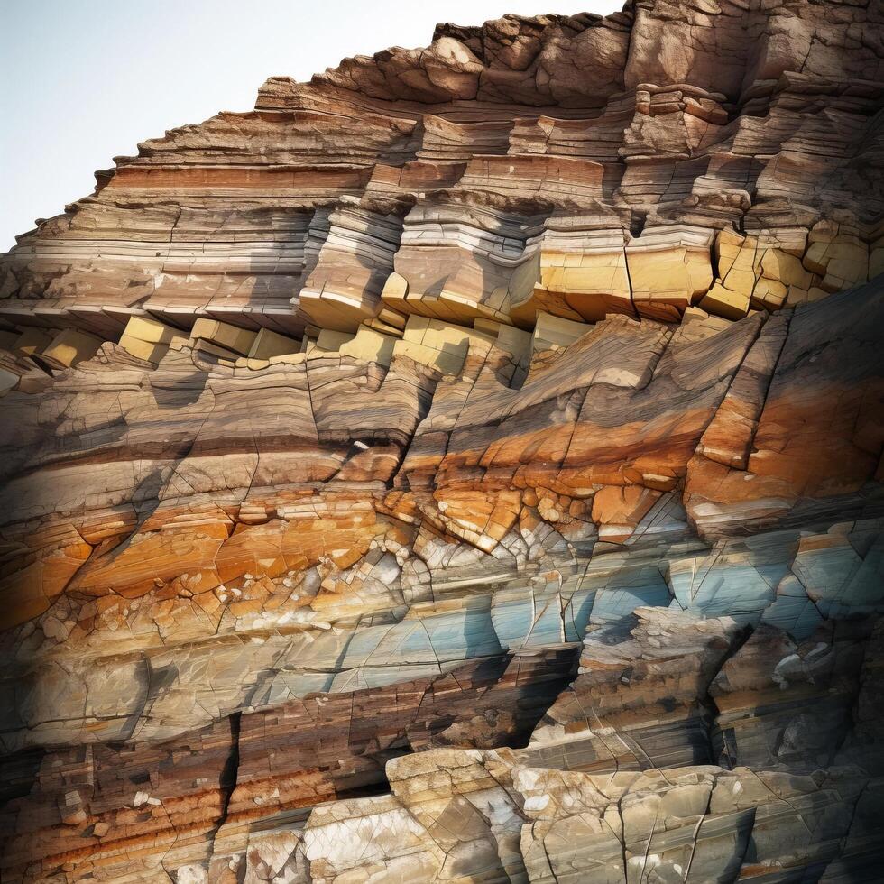 Dramatic geological formations in natural landscape photo