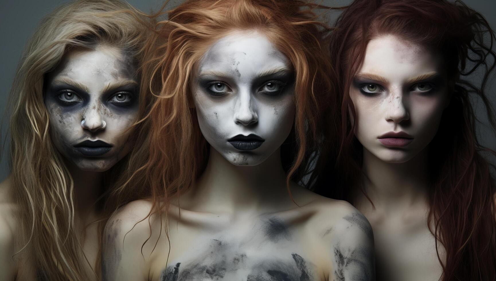 Mysterious and haunting female portraits photo