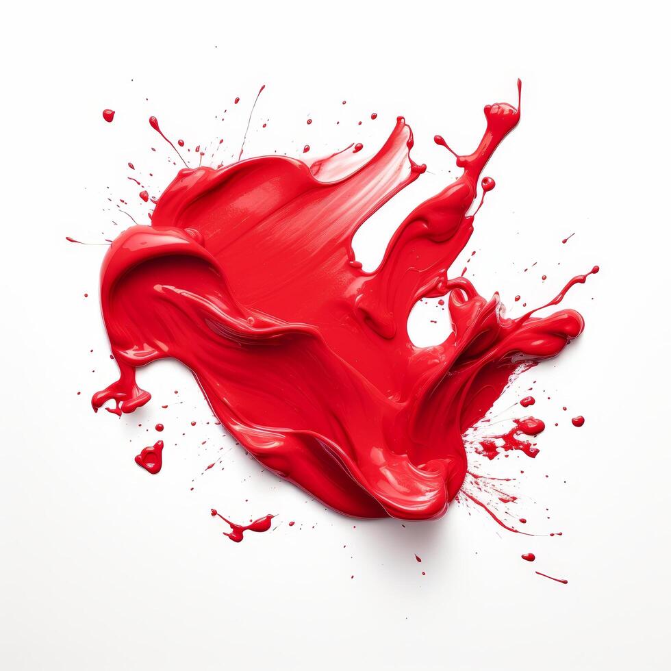 Vibrant red paint splash photo