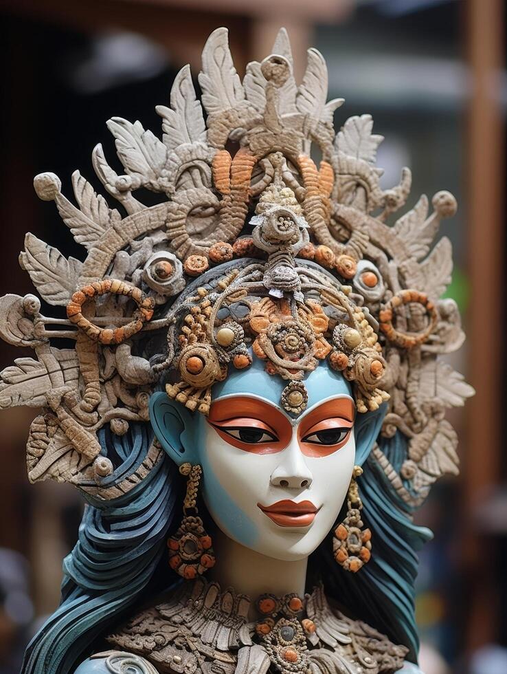 ornate cultural mask with intricate details photo