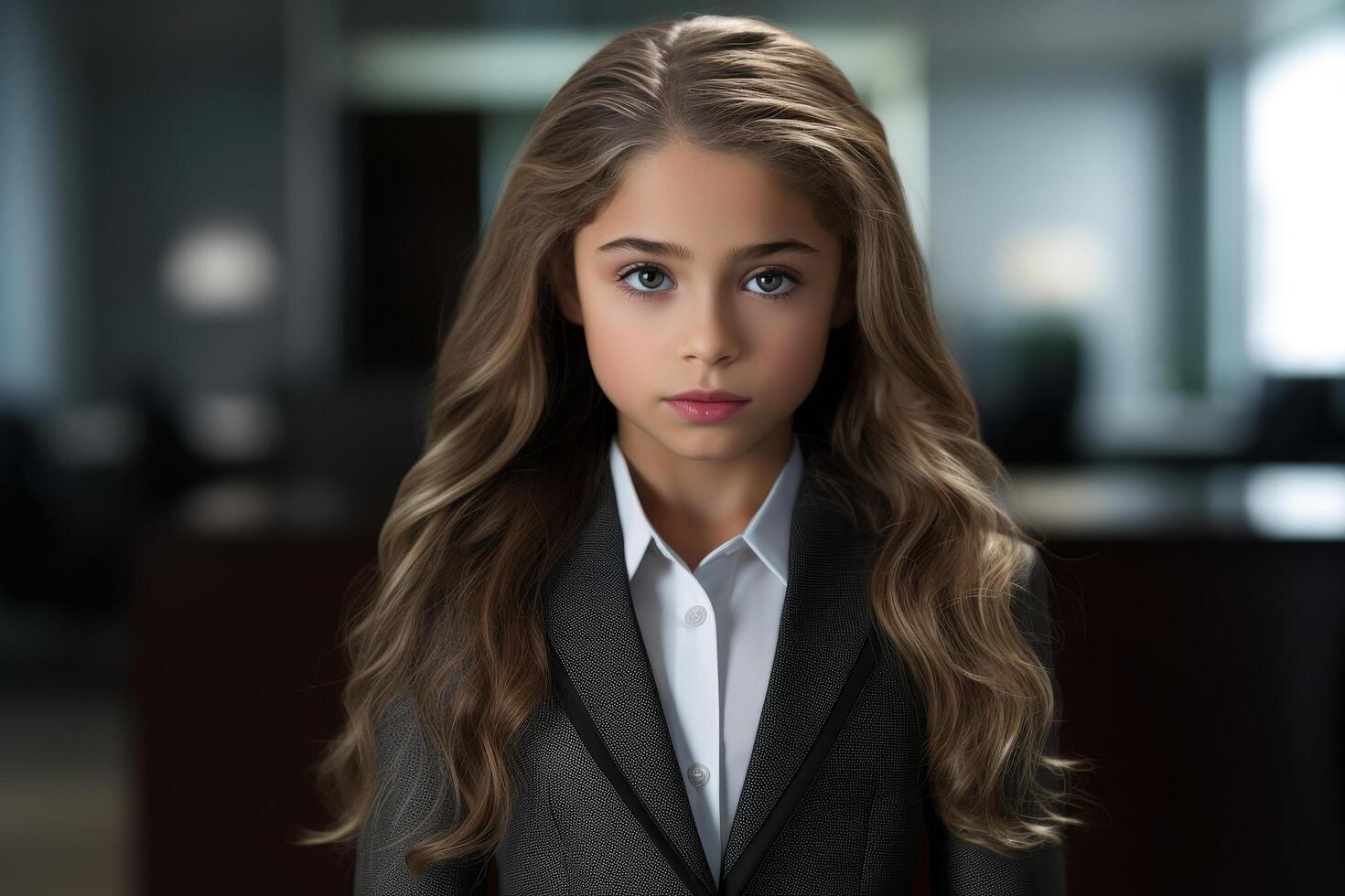 Serious young woman in business attire photo
