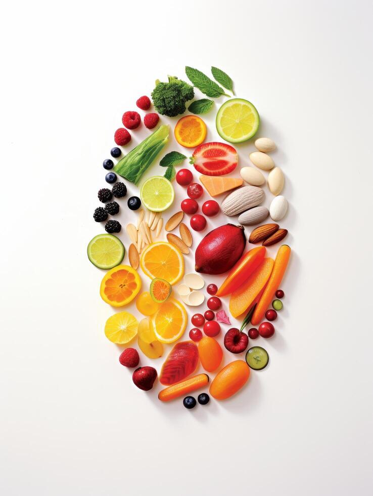 Assortment of fresh fruits and vegetables photo