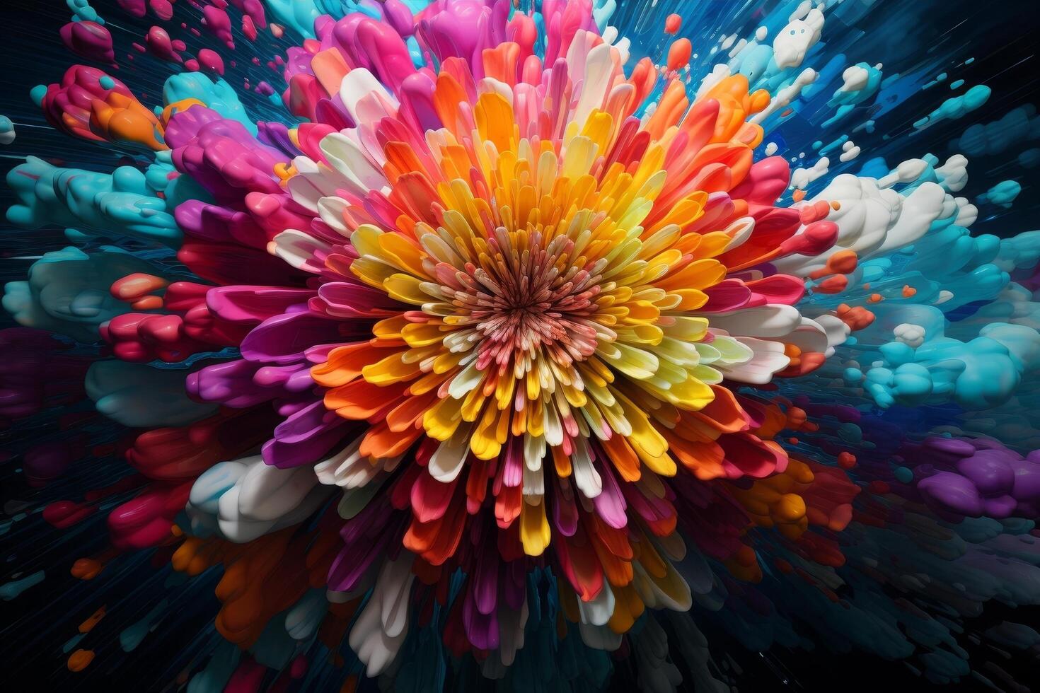 Vibrant floral explosion of color photo