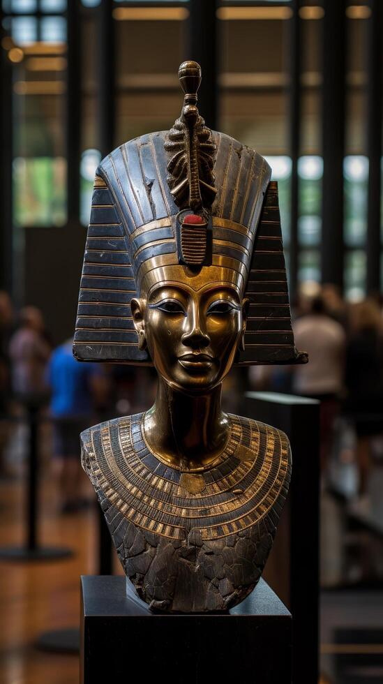 ancient egyptian pharaoh bust statue photo