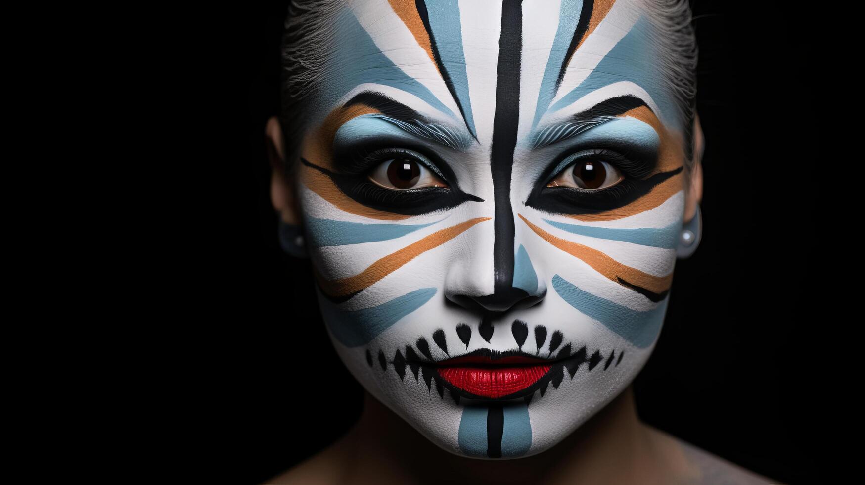 Colorful face paint design photo