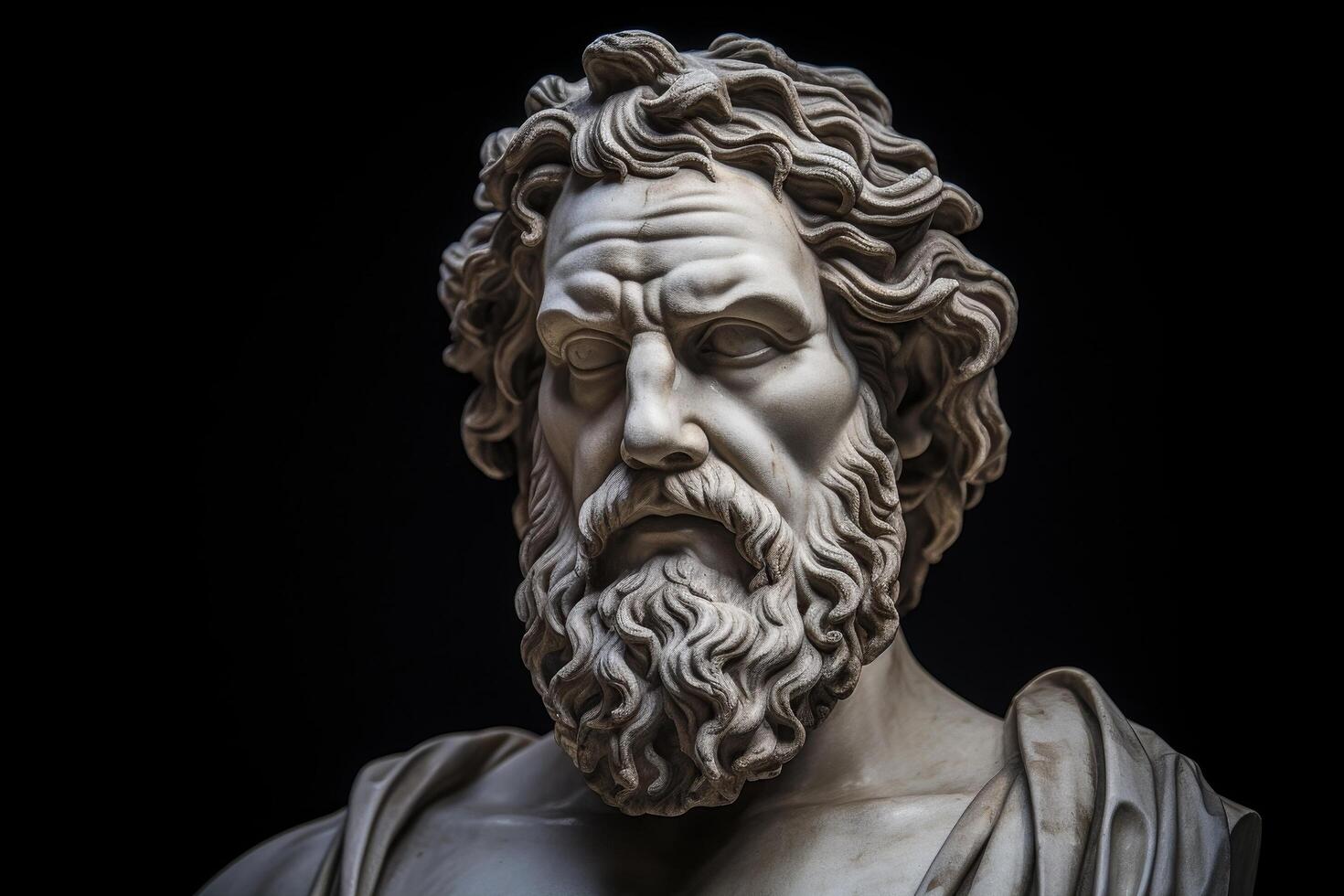 Dramatic portrait of an ancient greek philosopher photo