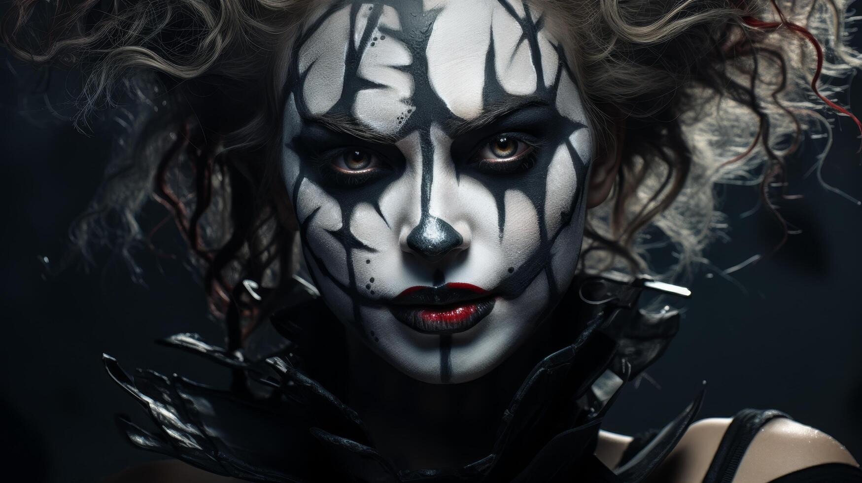 dark and mysterious clown portrait photo