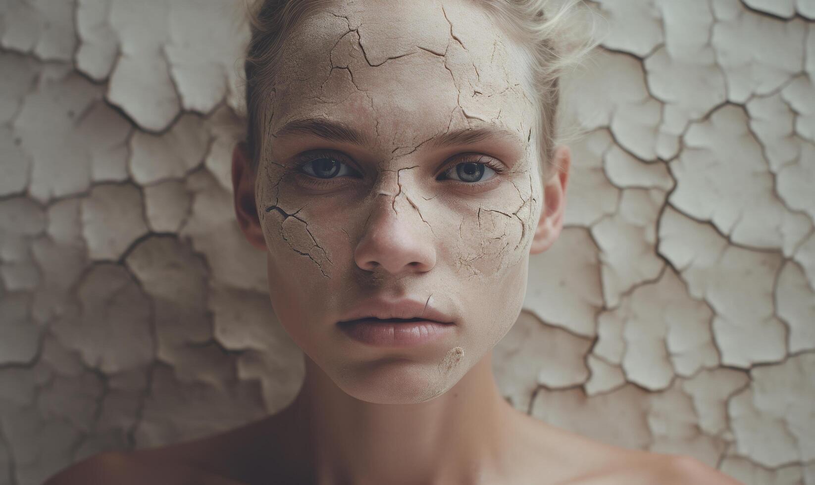 cracked skin texture on face photo