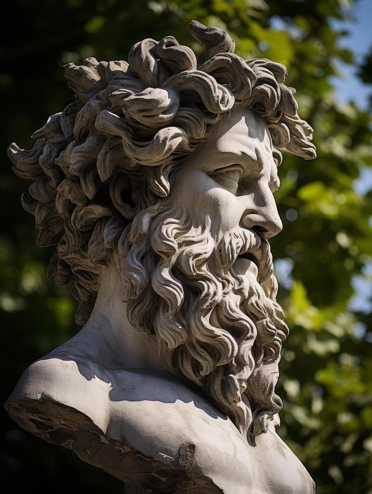 Detailed sculpture of a mythological figure photo