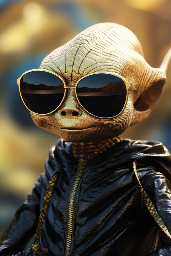 Funky creature in sunglasses photo
