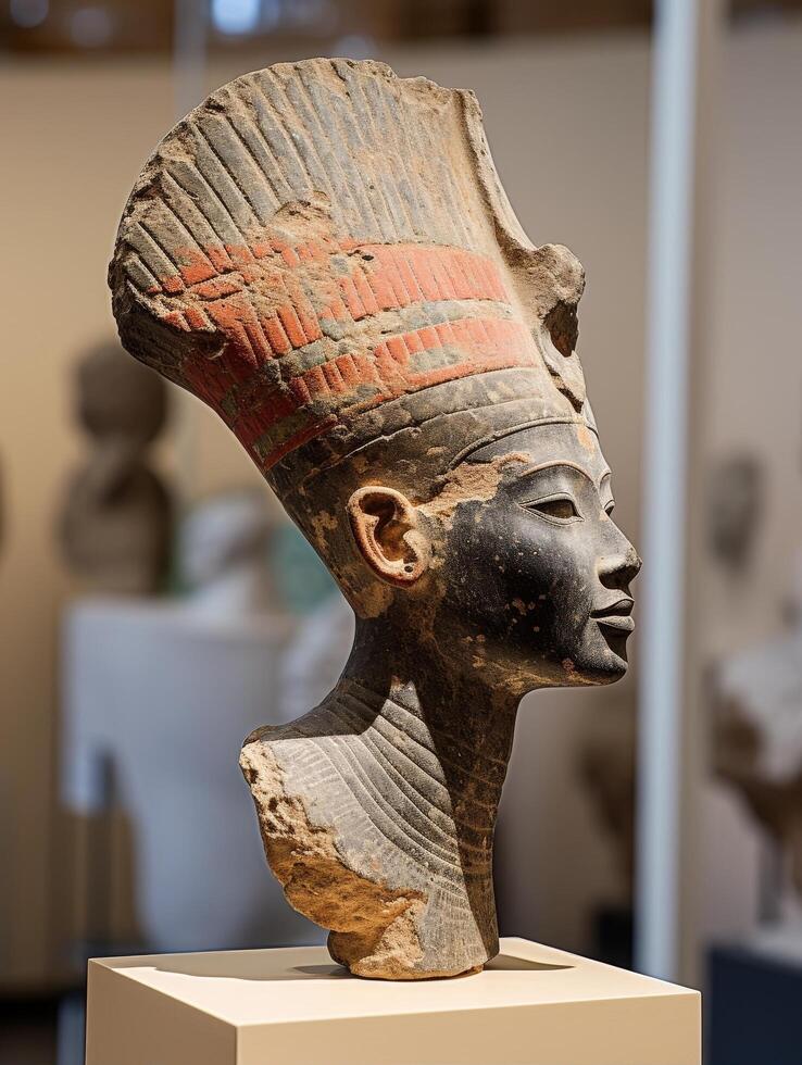 ancient egyptian sculpture of a pharaoh photo