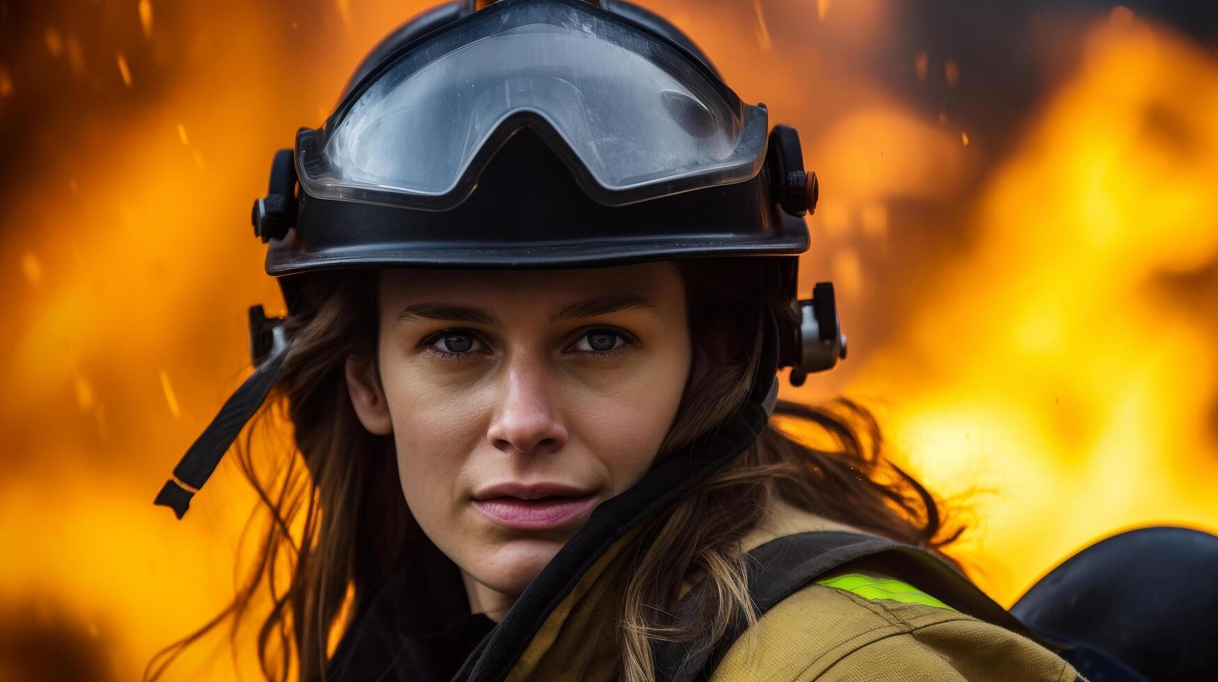 firefighter in protective gear during emergency response photo