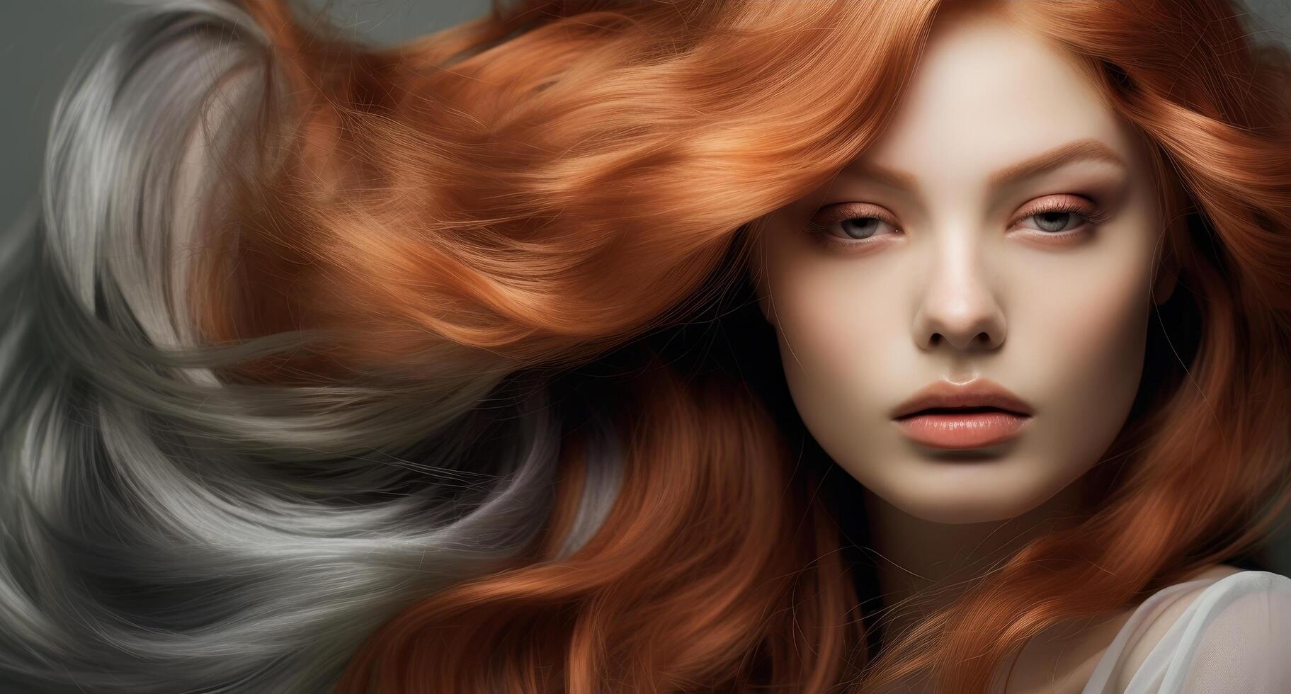 Vibrant hair colors and flowing locks photo