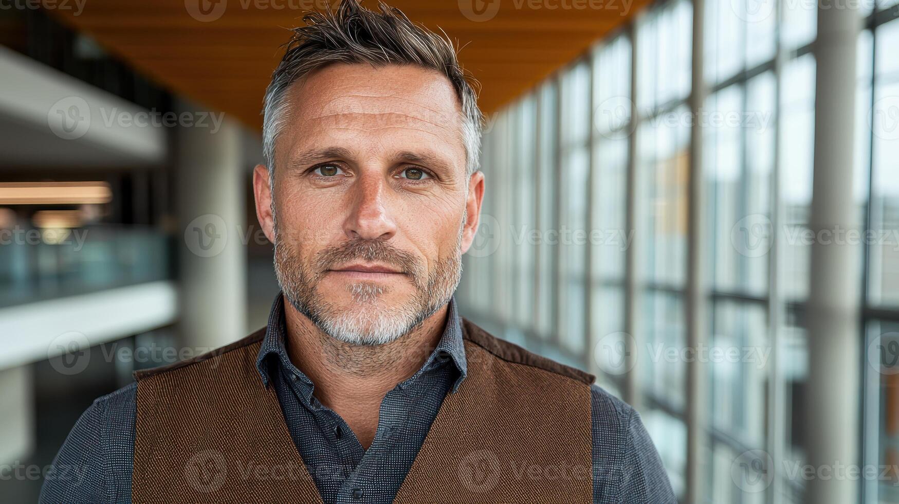 Portrait of a confident middle aged businessman in a modern office building photo