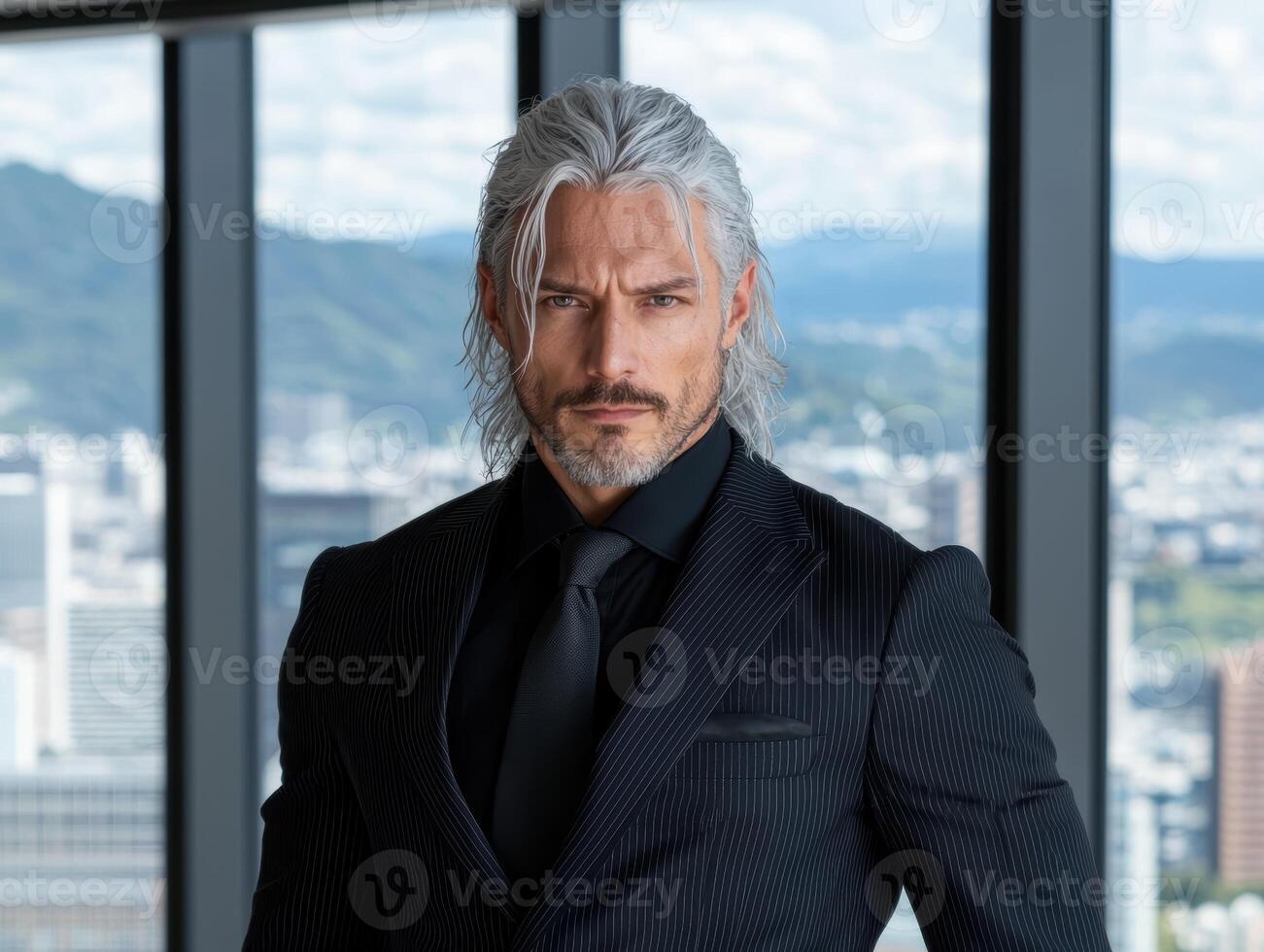 Confident businessman in a modern office photo