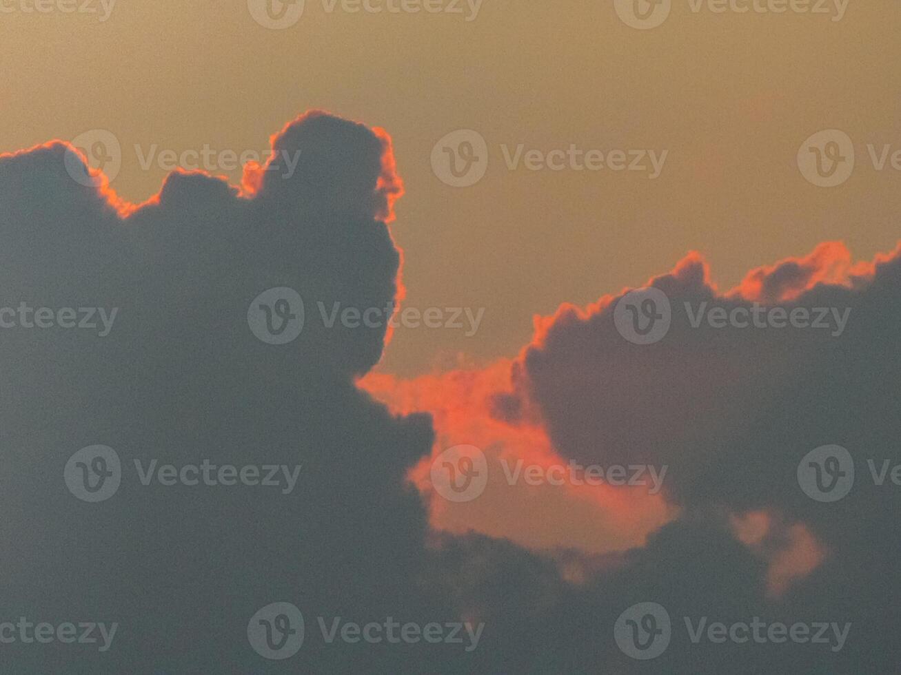 Sunset on Easter Island. The colors of sunset in ocean. photo