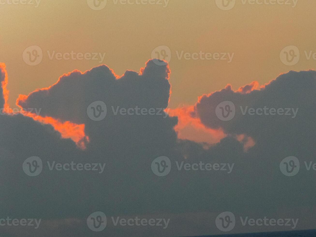 Sunset on Easter Island. The colors of sunset in ocean. photo