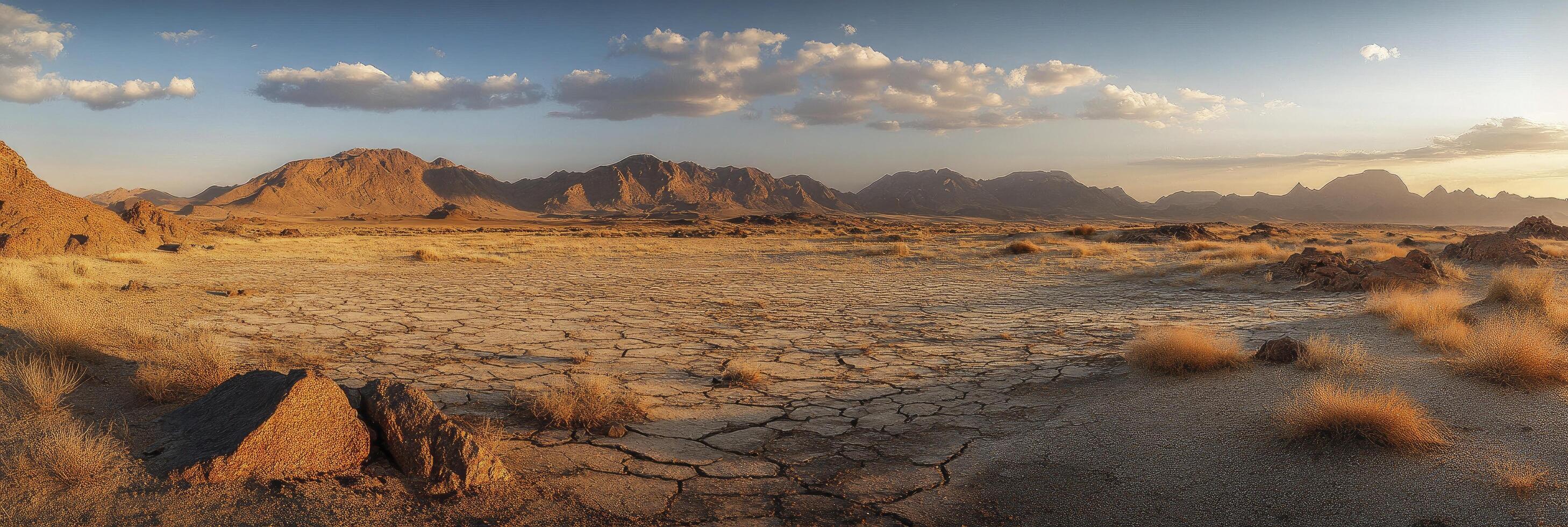 impact of climate change, A vast desert with cracked earth photo