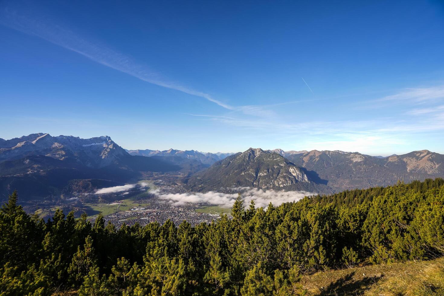 Landscape in the German Alps with view to Garmisch-Partenkirchen, Bavaria photo