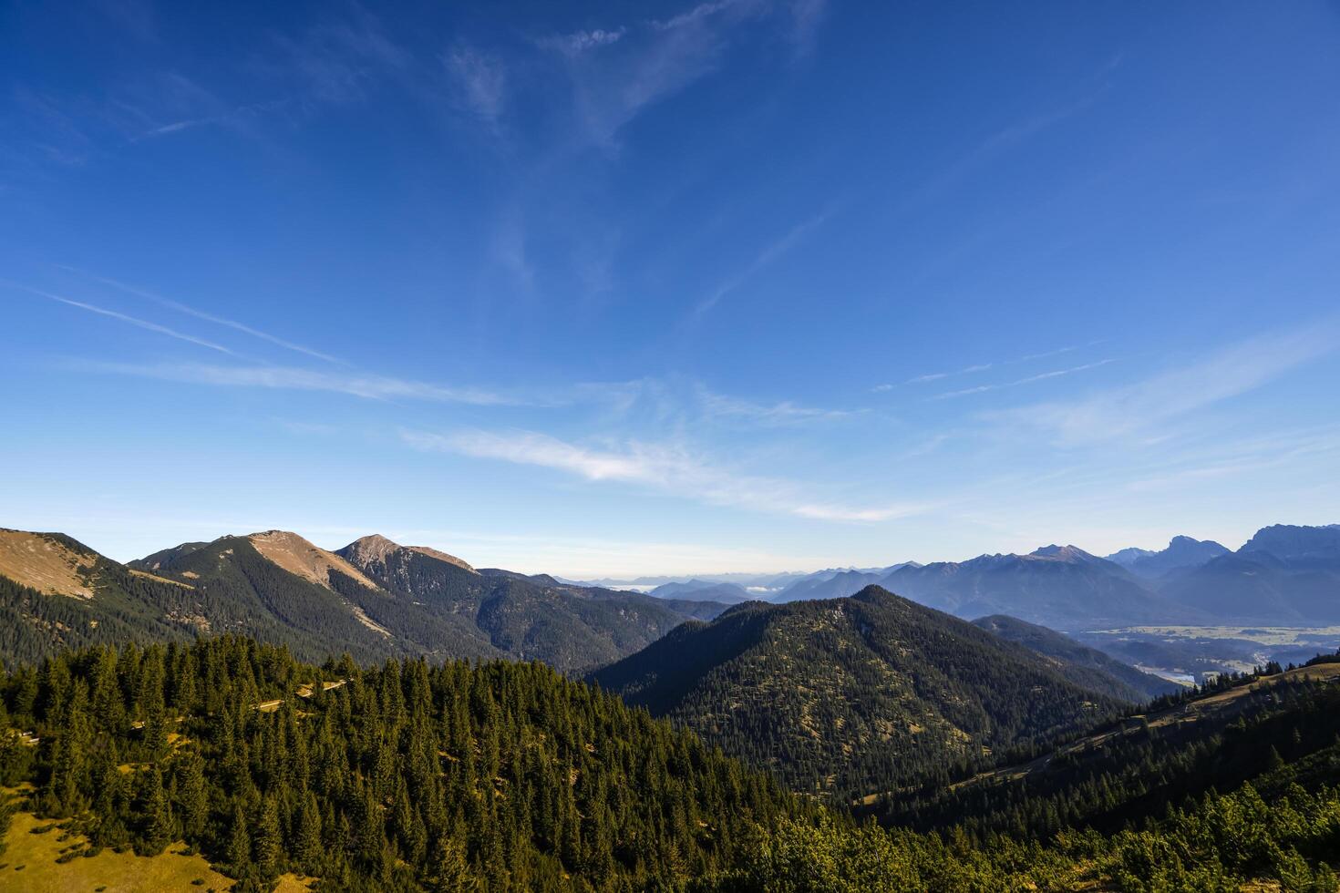 Fall scenery in the German Alps with view over the peaks around Garmisch-Partenkirchen, Bavaria photo
