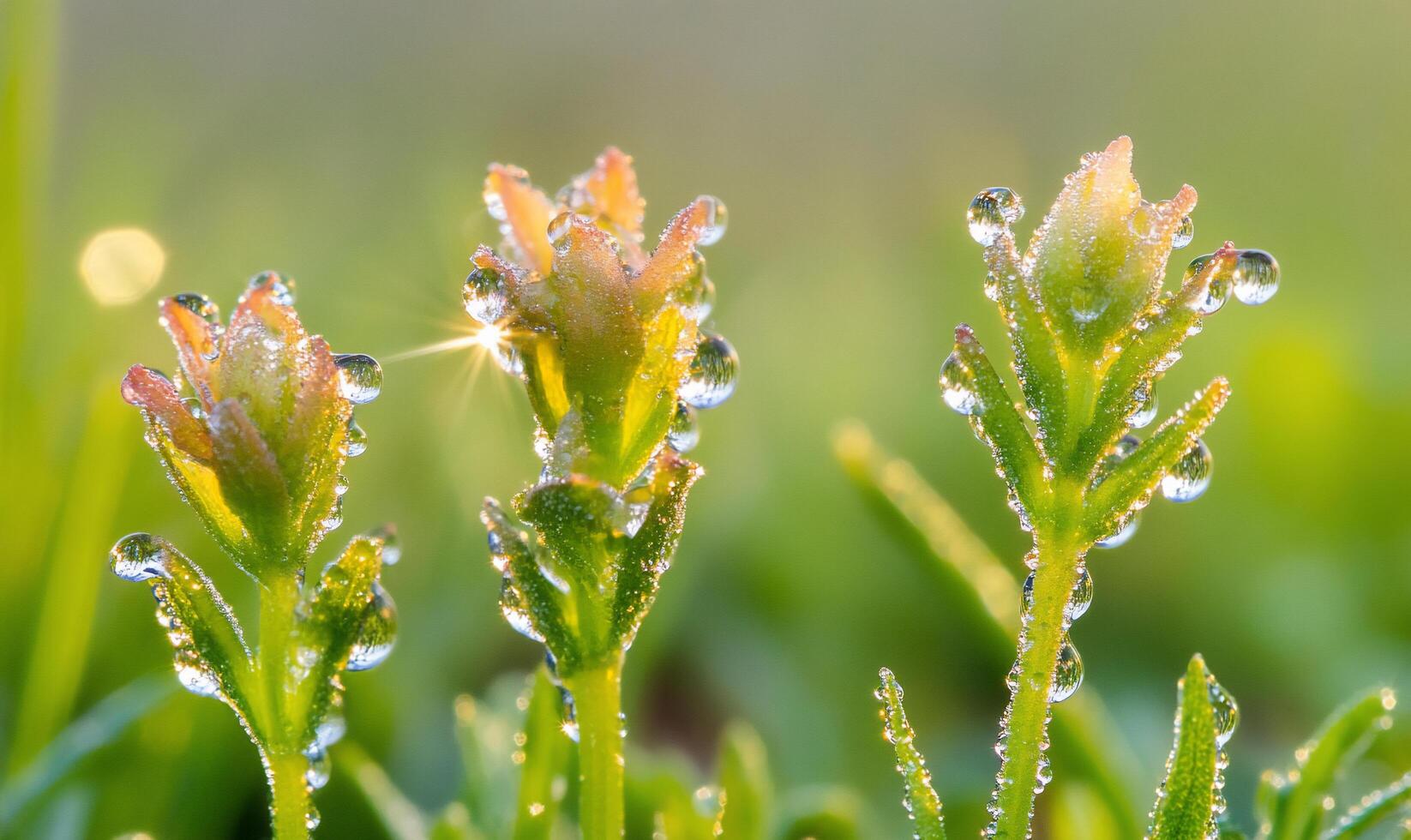 Water droplets on the grass photo