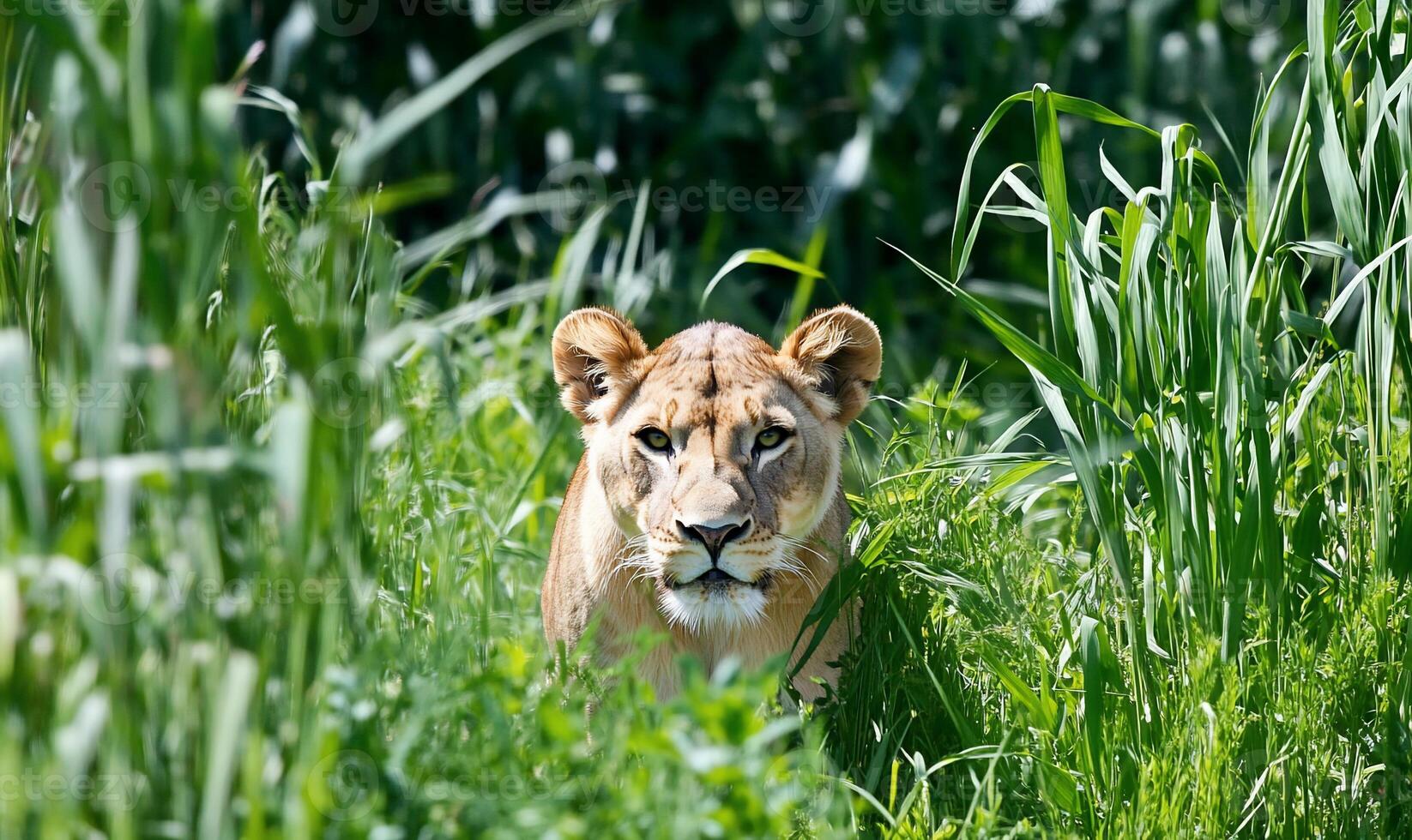 Lioness in the grass photo