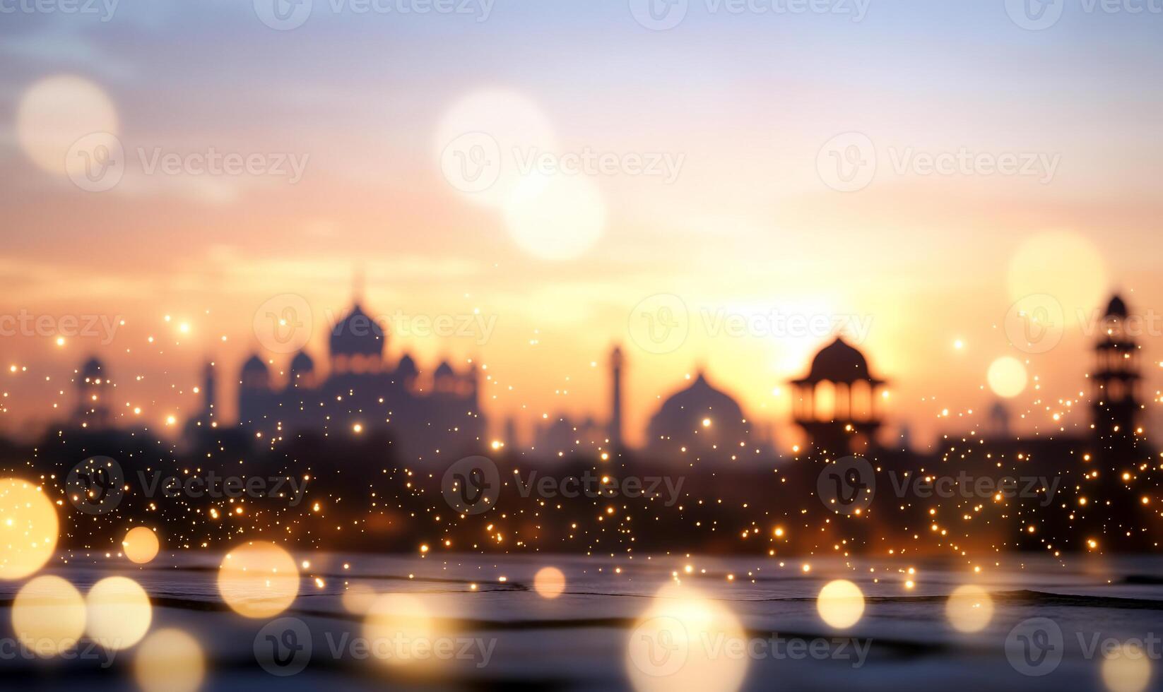 A blurred image of the taj mahal in india photo