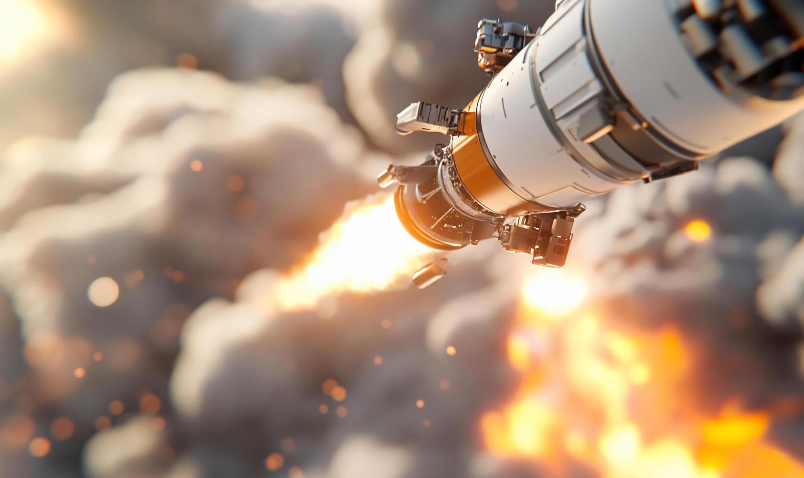 A rocket is being launched into the air photo