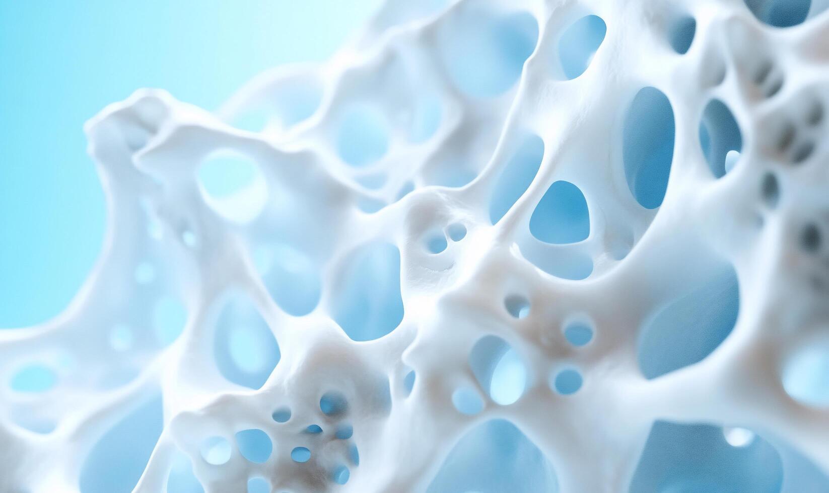 A close up of a white substance with holes photo