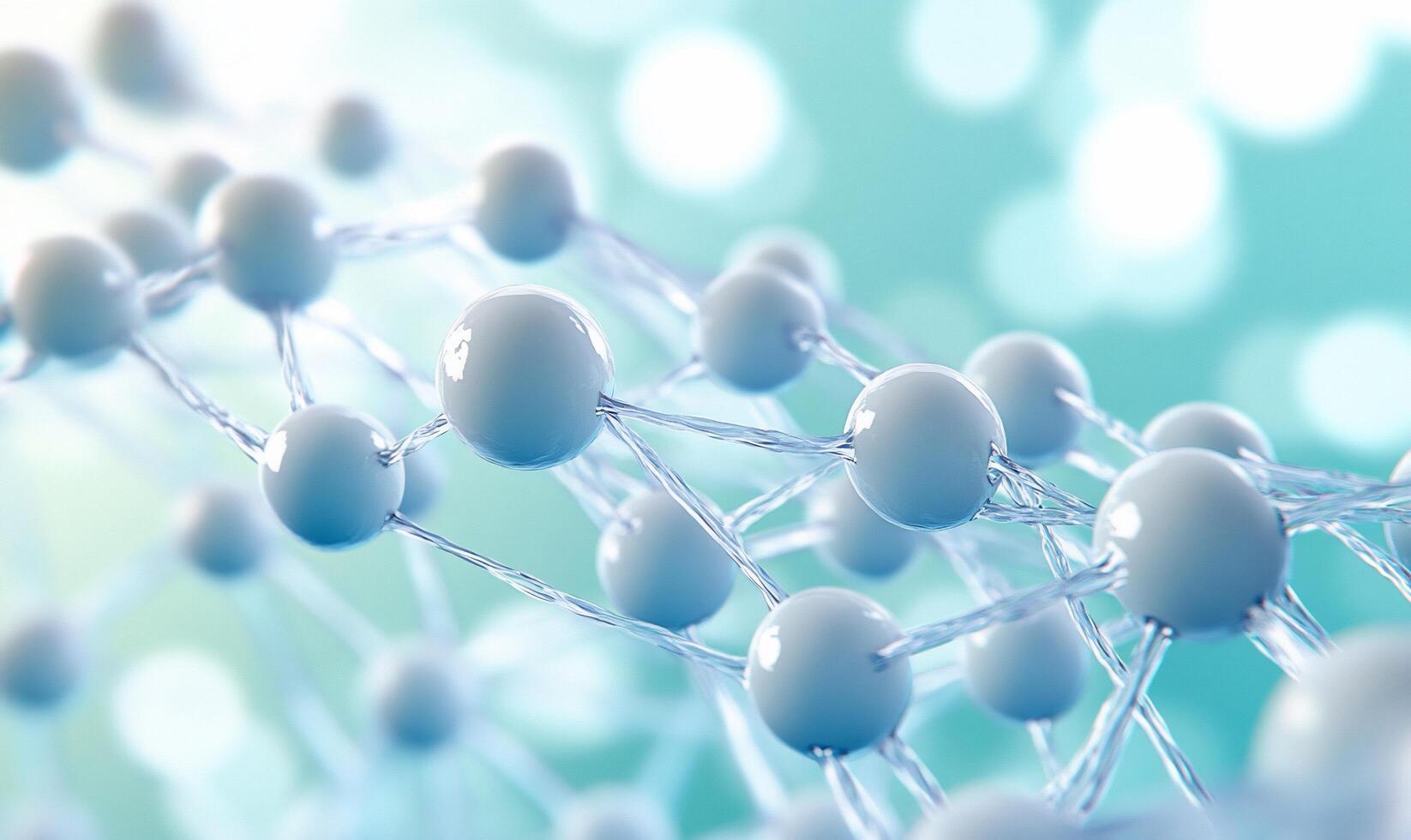 A close up of a molecule with many small balls photo