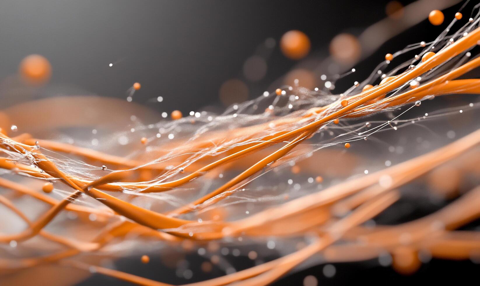 An orange and white liquid is flowing through the air photo
