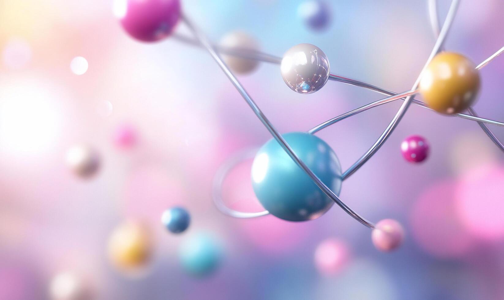 3d rendering of a colorful sphere with a molecule structure photo