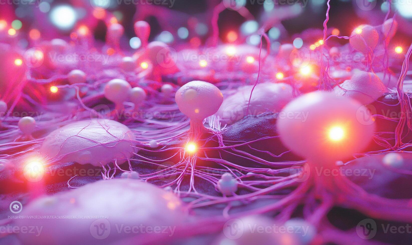 A close up of a bunch of pink cells photo