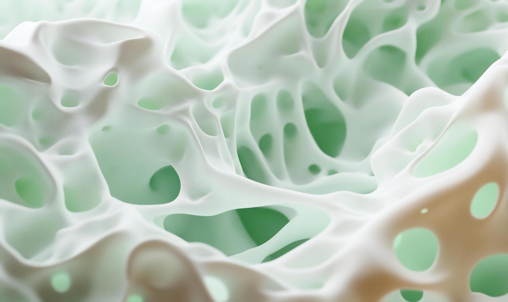 A close up of a white and green substance photo