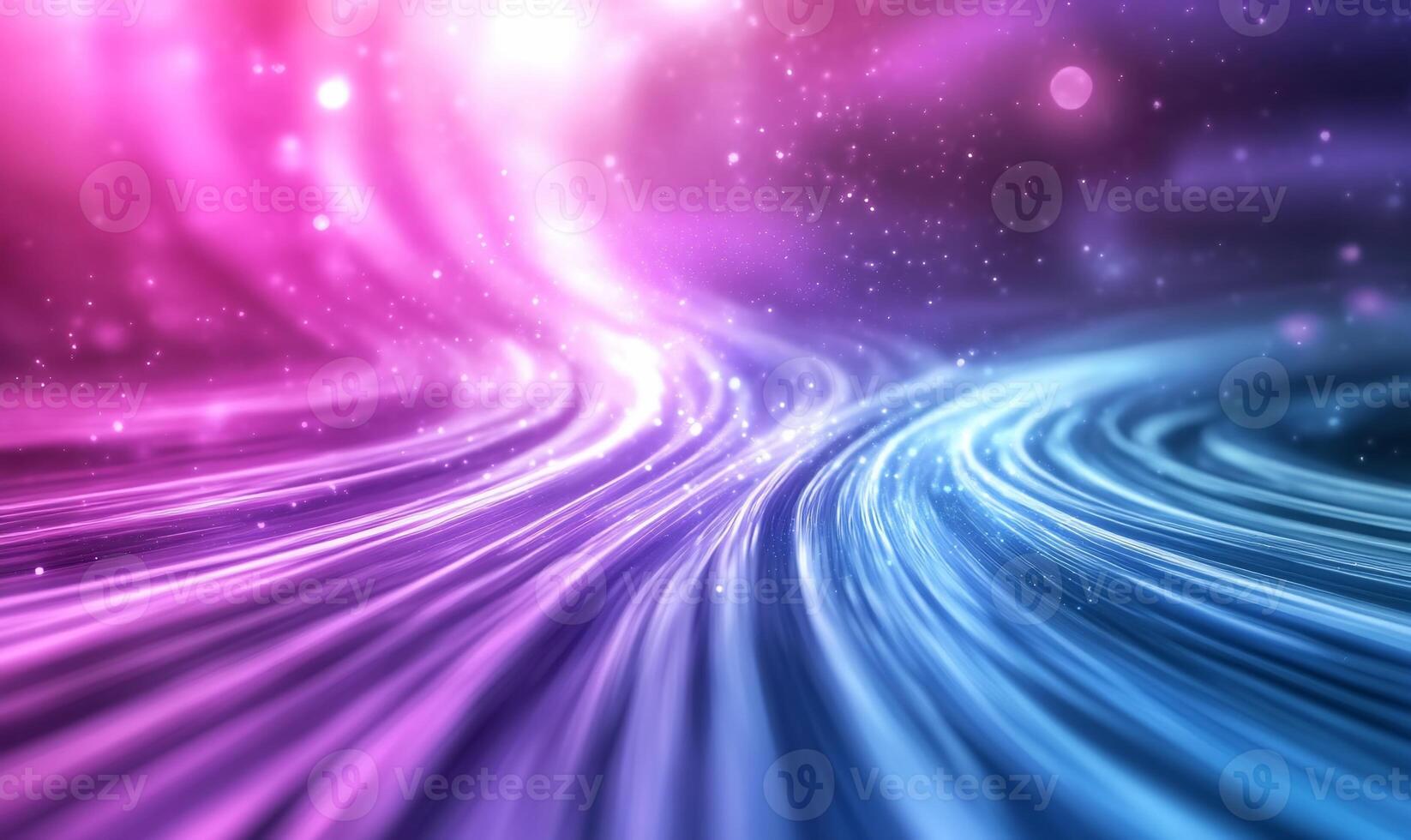 Abstract background with light waves and stars photo