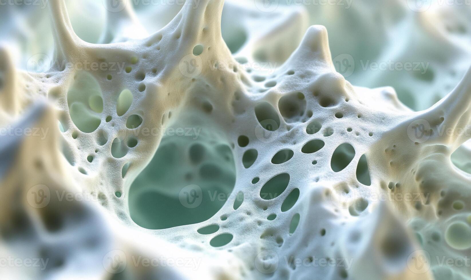 A close up of a white substance with holes photo