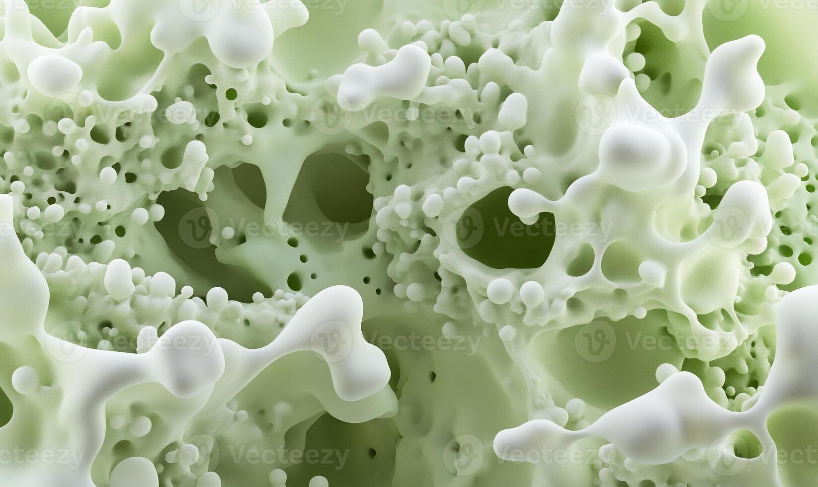 A close up of a green liquid with bubbles photo