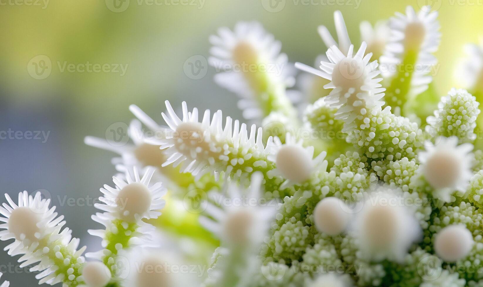 A close up of a plant with white flowers photo